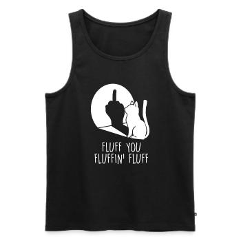 Fluff You Cat Middle Finger - Männer Premium Bio Tank Top - Schwarz - Vorne - AI Model Male 178 light (178cm)