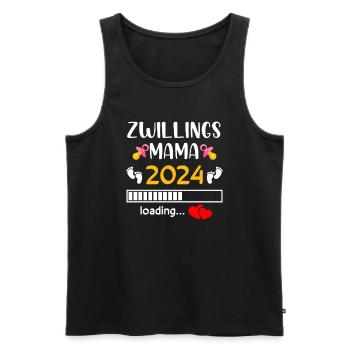 Zwillingsmama 2024 Mama Loading - Männer Premium Bio Tank Top - Schwarz - Vorne - Michal (187cm)