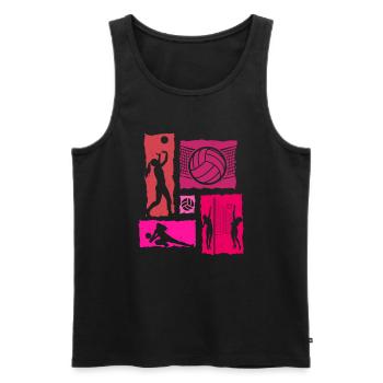 Volleyball Rétro - Débardeur bio Premium Homme - noir - Devant - Michal (187cm)