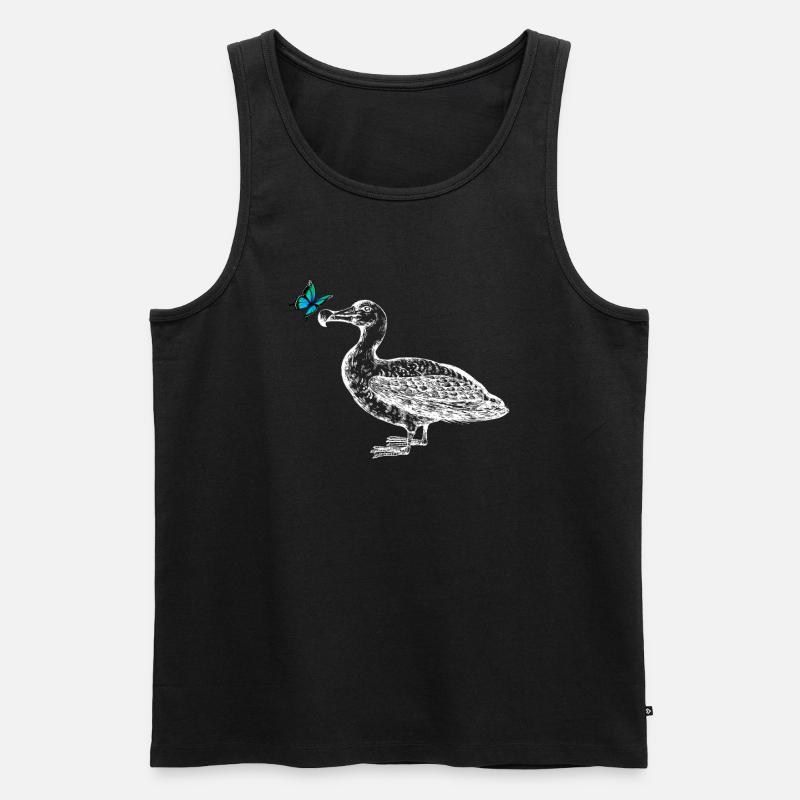 Möwe mit Schmetterling - Männer Premium Bio Tank Top - Schwarz