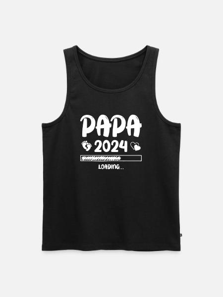 Papa Loading 2024 - Männer Premium Bio Tank Top - Schwarz