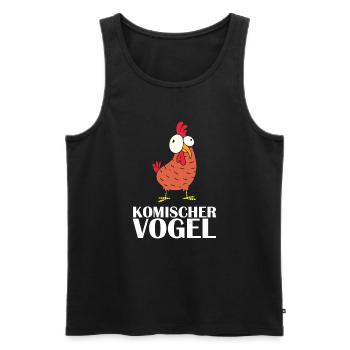 Komischer Vogel - Männer Premium Bio Tank Top - Schwarz - Vorne - Michal (187cm)