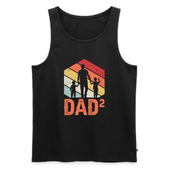 Dad hoch 2 - Männer Premium Bio Tank Top - Schwarz - Vorne - AI Model Male 178 light (178cm)