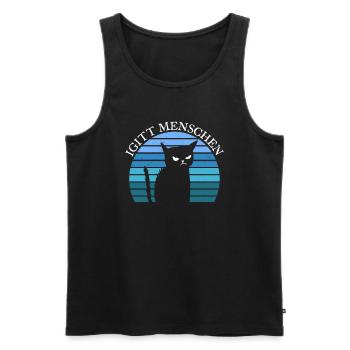 Igitt Menschen Katze - Männer Premium Bio Tank Top - Schwarz - Vorne - Michal (187cm)