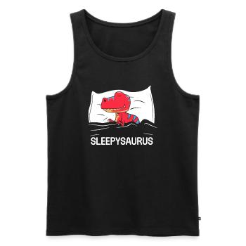Official Napping Shirt Sleeping Dino - Men's Premium Organic Tank Top - black - Front - Michal (187cm)