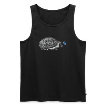 Igel mit Schmetterling - Männer Premium Bio Tank Top - Schwarz - Vorne - AI Model Male 178 light (178cm)