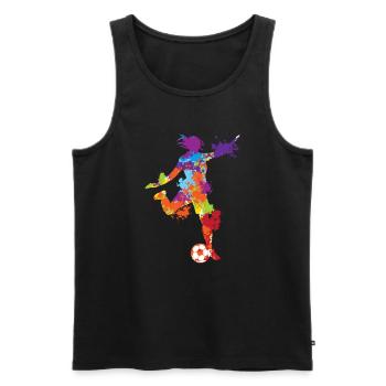 Splash Art Football Female Soccer Color Splash - Männer Premium Bio Tank Top - Schwarz - Vorne - AI Model Male 178 light (178cm)