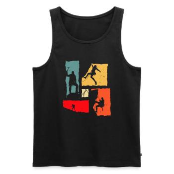 Climber Retro Climbing - Männer Premium Bio Tank Top - Schwarz - Vorne - Michal (187cm)
