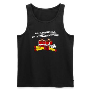 80% Baumwolle 20% Schwarzpulver - Männer Premium Bio Tank Top - Schwarz - Vorne - AI Model Male 178 light (178cm)
