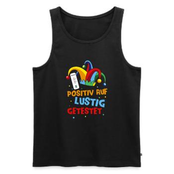 Positiv auf lustig Getestet - Männer Premium Bio Tank Top - Schwarz - Vorne - AI Model Male 178 light (178cm)