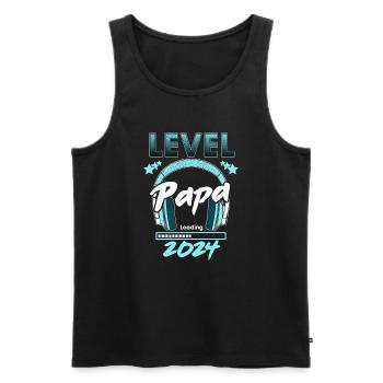 Papa Level Loading 2024 - Men's Premium Organic Tank Top - black - Front - Michal (187cm)