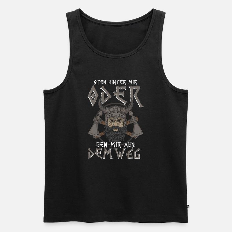 Wikinger Steh Hinter Mir - Männer Premium Bio Tank Top - Schwarz