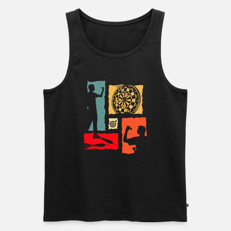 Dart Retro - Männer Premium Bio Tank Top - Schwarz