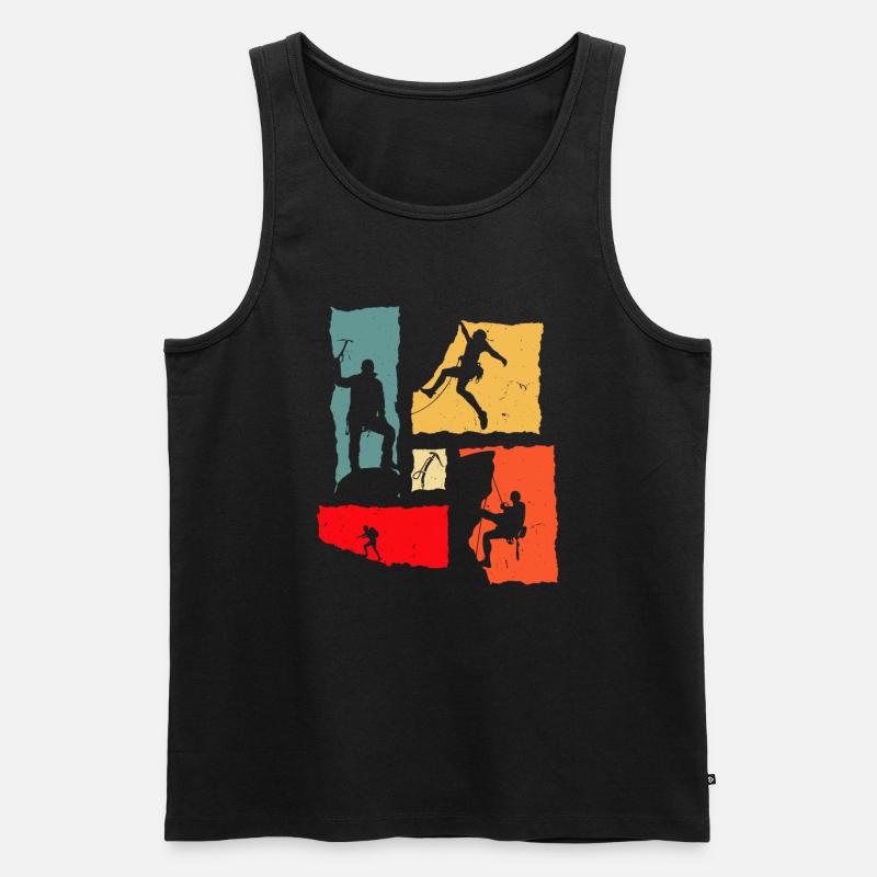 Climber Retro Climbing - Männer Premium Bio Tank Top - Schwarz