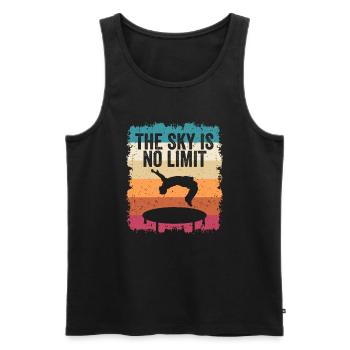 The Sky is No Limit Trampoline - Men's Premium Organic Tank Top - black - Front - AI Model Male 178 light (178cm)