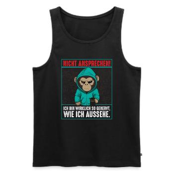 Nicht Ansprechen Ich Bin Wirklich So Genervt - Männer Premium Bio Tank Top - Schwarz - Vorne - Michal (187cm)