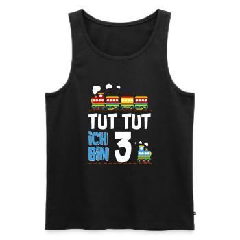 3. Geburtstag Tut Tut Eisenbahn Zug 3 Jahre - Männer Premium Bio Tank Top - Schwarz - Vorne - Michal (187cm)