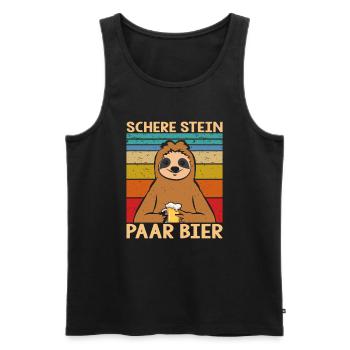  Bier Faultier - Männer Premium Bio Tank Top - Schwarz - Vorne - Michal (187cm)
