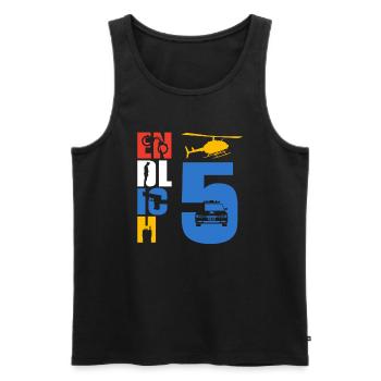 Endlich 5 Polizei - Männer Premium Bio Tank Top - Schwarz - Vorne - Michal (187cm)