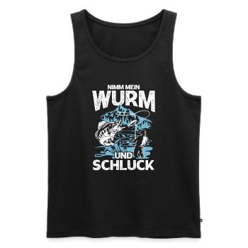 Nimm Mein Wurm Und Schluck - Männer Premium Bio Tank Top - Schwarz - Vorne - AI Model Male 178 light (178cm)