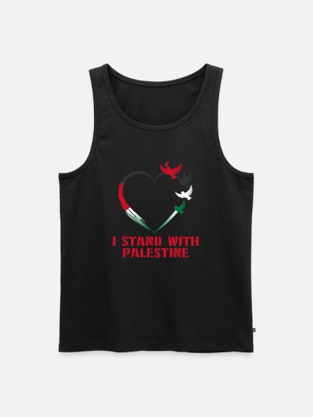 I Stand With Palestine Frieden Freiheit Palästina - Männer Premium Bio Tank Top - Schwarz