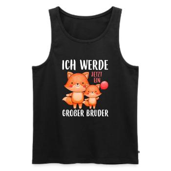 Großer Bruder Fuchs Geschwister - Männer Premium Bio Tank Top - Schwarz - Vorne - Michal (187cm)