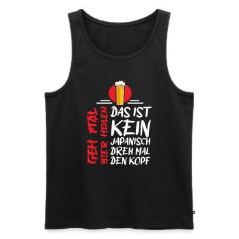 Das ist kein japanisch dreh mal den Kopf - Männer Premium Bio Tank Top - Schwarz - Vorne - Michal (187cm)