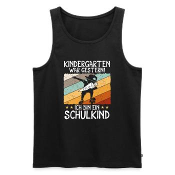 Ich bin ein Schulkind Felix Einschulung - Männer Premium Bio Tank Top - Schwarz - Vorne - Michal (187cm)