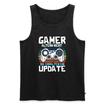 GAMER altern nicht sie erhalten ein UPDATE - Männer Premium Bio Tank Top - Schwarz - Vorne - Michal (187cm)