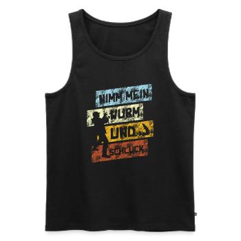 Nimm Mein Wurm Und Schluck - Männer Premium Bio Tank Top - Schwarz - Vorne - AI Model Male 178 light (178cm)