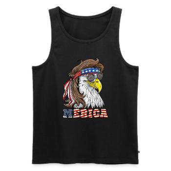 Eagle Merica 4th Of July USA - Men's Premium Organic Tank Top - black - Front - Michal (187cm)