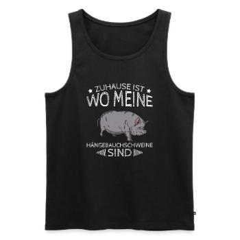 Home is where my pot-bellied pigs are - Men's Premium Organic Tank Top - black - Front - Michal (187cm)