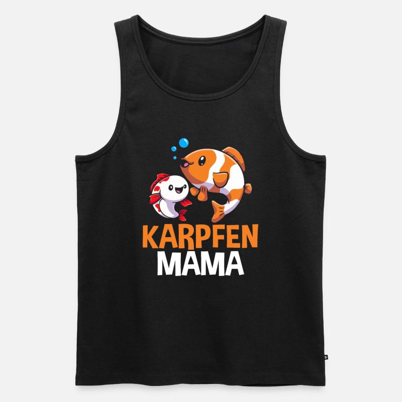 Karpfen Mama - Männer Premium Bio Tank Top - Schwarz