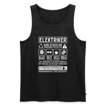 Kann Spuren von Sarkasmus enthalten - Männer Premium Bio Tank Top - Schwarz - Vorne - Michal (187cm)