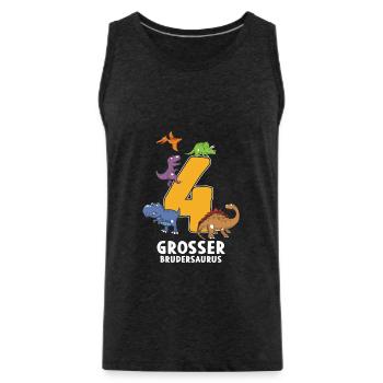 4 Years Birthday Brudersaurus Dino - Men's Premium Organic Tank Top - charcoal grey - Front - Alexander (188cm)