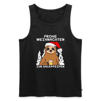 Frohe Weihnachten Ihr Sackpfeifen - Männer Premium Bio Tank Top - Schwarz - Vorne - Michal (187cm)