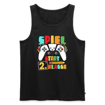 Gamer de début de jeu de 2e année - Débardeur bio Premium Homme - noir - Devant - AI Model Male 178 light (178cm)