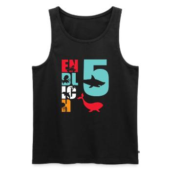 Enfin 5 poissons-requins - Débardeur bio Premium Homme - noir - Devant - Michal (187cm)