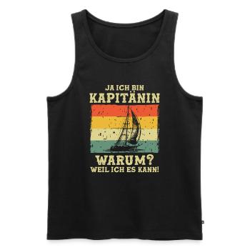 Capitaine parce que je peux - Débardeur bio Premium Homme - noir - Devant - Michal (187cm)