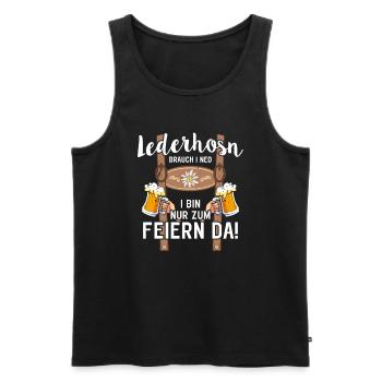 Lederhosn brauch i ned i am only there to party - Men's Premium Organic Tank Top - black - Front - Michal (187cm)