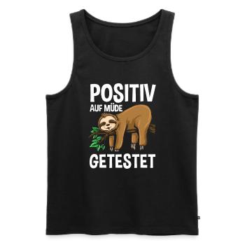 Tested positive for Tired Sloth Sleep Shirt - Men's Premium Organic Tank Top - black - Front - Michal (187cm)