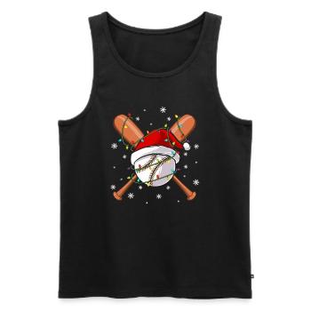 Santa Christmas Baseball Player - Men's Premium Organic Tank Top - black - Front - Michal (187cm)