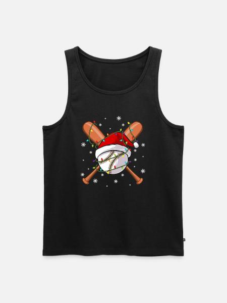 Santa Christmas Baseball Player - Men's Premium Organic Tank Top - black