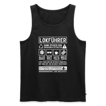 Kann Spuren von Sarkasmus enthalten - Männer Premium Bio Tank Top - Schwarz - Vorne - Michal (187cm)