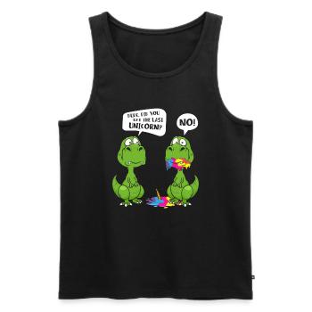 Dude Did You Eat The Last Unicorn - Männer Premium Bio Tank Top - Schwarz - Vorne - Michal (187cm)