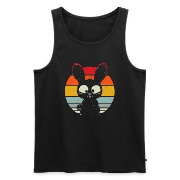 Lapin, lapin, lapin rétro, lapin de Pâques, lapin de Pâques - Débardeur bio Premium Homme - noir - Devant - AI Model Male 178 light (178cm)
