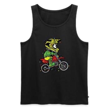 Motocross with Christmas lights - Men's Premium Organic Tank Top - black - Front - Michal (187cm)