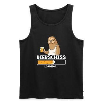 Bierschiss Loading Bier Faultier - Männer Premium Bio Tank Top - Schwarz - Vorne - AI Model Male 178 light (178cm)