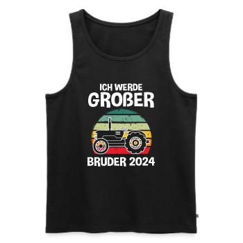 Ich Werde Großer Bruder 2024 - Männer Premium Bio Tank Top - Schwarz - Vorne - Michal (187cm)