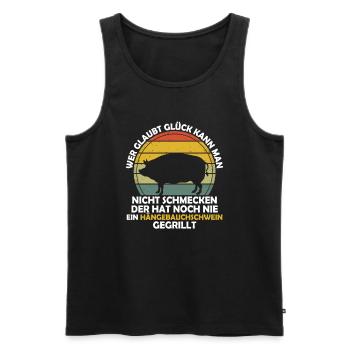 You can't taste happiness pot-bellied pig - Men's Premium Organic Tank Top - black - Front - Michal (187cm)
